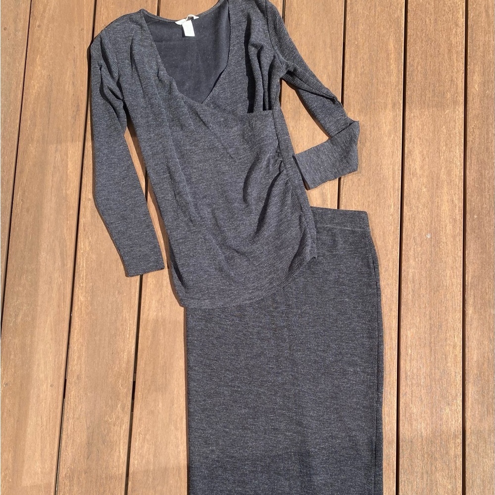H&M Gray Midi 2-pc Set